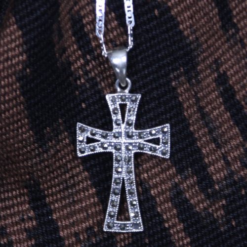 Handmade Sterling Silver Cross Pendant - Sparkles - Unique Gifts & Art